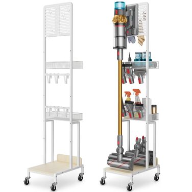 Підставка для пилососа Dyson V15, V12, V11, V10, V8, V7, V6 Gen5 з тримачем для насадок - біла