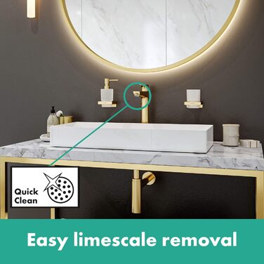 Змішувач для ванної кімнати Hansgrohe Talis E з витяжною висотою 110 мм (золотий колір), економія води (EcoSmart)