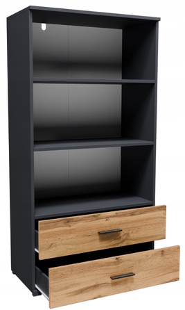 Стелаж Matkam 69 x 130 x 34 см, дуб вотан, графіт