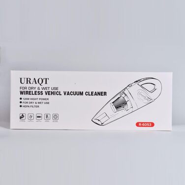 Акумуляторний ручний пилосос URAQT 120W, бездротовий, для авто та дому, для вологого та сухого прибирання, з шумозниженням, швидка зарядка, для шерсті тварин, сріблястий