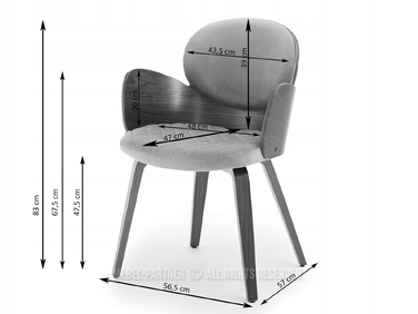 Стілець Mebel-Partner, велюр, бежевий, 1 шт.