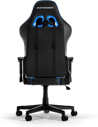 Ігрове крісло DXRacer PRINCE L чорне та синє, оригінал, PVC шкіра