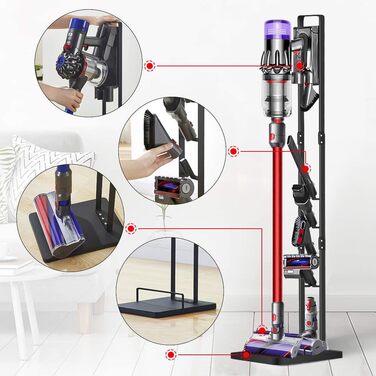 JUPELI підставка-стійка для ручних пилососів Dyson V15 V11 V10 V8 V7 V6, металева, чорна, аксесуари для бездротових пилососів