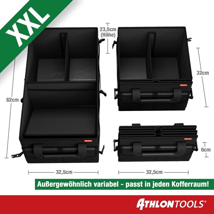 Органайзер у багажник авто XXL ATHLON TOOLS — складаний автомобільний органайзер для речей