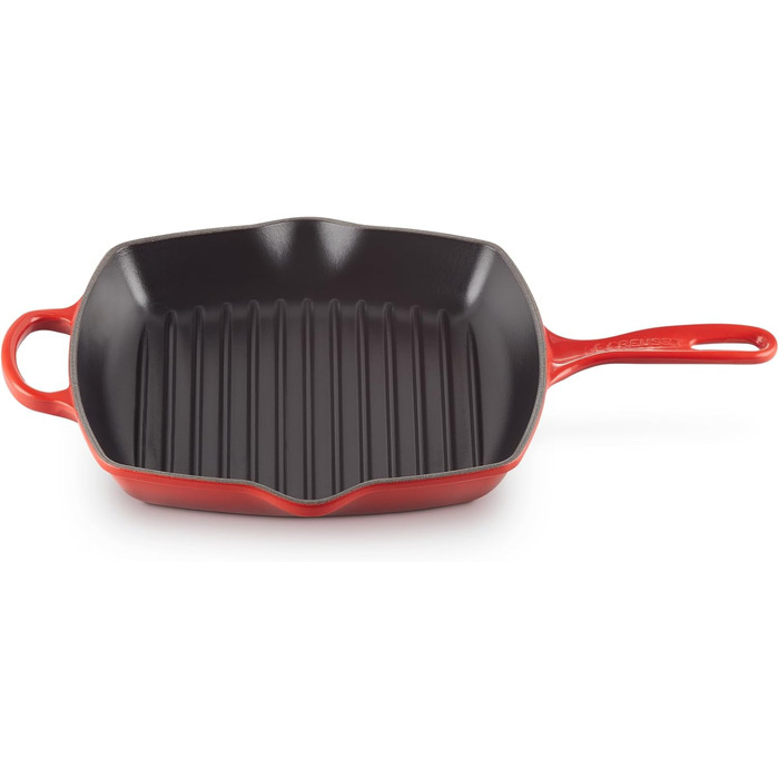 Сковорода-гриль LE CREUSET Signature з чавуну, квадратна, 26 см, для всіх типів плит (включно з індукційними), 2,86 кг, колір Deep Teal