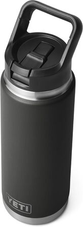 Термос YETI Rambler з кришкою-соломинкою, чорний, 769 мл