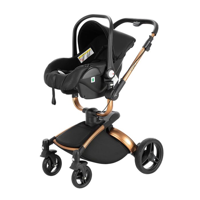 Дитяча коляска 3 в 1 Magic ZC 906 Black, Комбінована, з поворотними колесами, з аксесуарами, складана