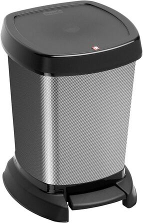 Смітник Rotho Paso 6 л для ванної з кришкою, пластик, BPA-free, carbonmetallic