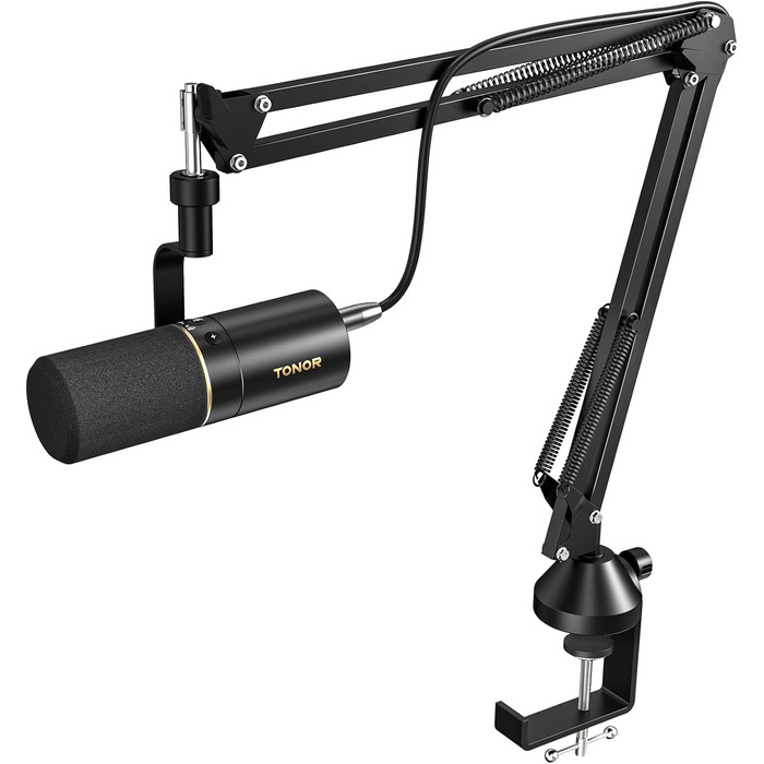 Динамічний USB/XLR мікрофон TONOR TD510+ для ПК, студії, подкастів, стрімінгу, ігор, з мікрофонною стійкою, кнопкою вимкнення звуку, для PS4/PS5, вокальний мікрофон