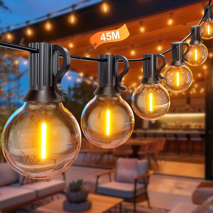 LED гірлянда вулична 45.7м 150 LED, 24V для саду, тераси, вечірок, декору