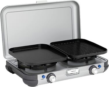 Газовий набір Campingaz 2 Grill & Go CV - плитка з 2 конфорками, для кемпінгу, з використанням газових картриджів, 3.6 Вт