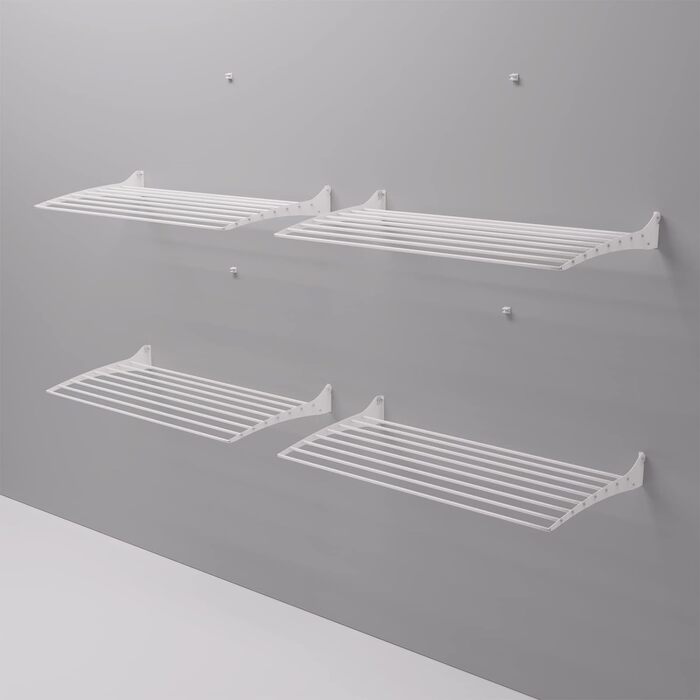 Сушарка для білизни Foxydry Fold настінна, вертикальна, алюміній та сталь, 116 см, для дому та вулиці, біла