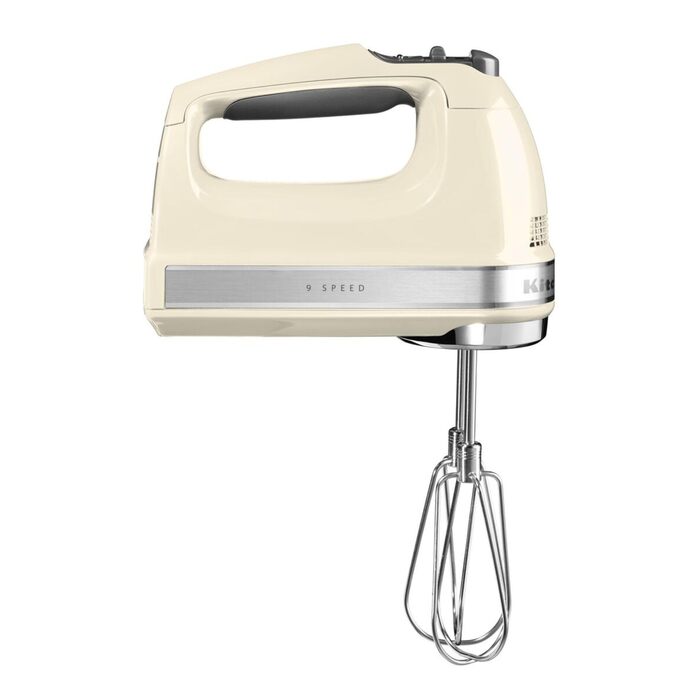 Міксер ручний KitchenAid 9 швидкостей, червоний (кремовий) з LED-дисплеєм та насадками