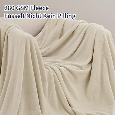 М'який флісовий плед PHF 150x200 см, тепла ковдра для дивана та ліжка, сертифікат Oeko-Tex, колір дуб