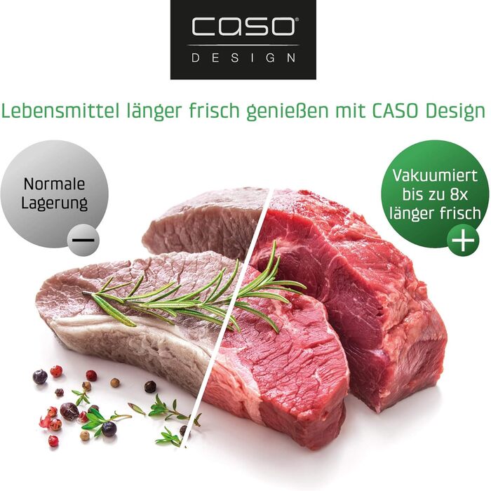 Вакууматор CASO GourmetVAC 480: професійний, подвійна запайка, насос 20 л/хв, регулювання потужності + 10 пакетів