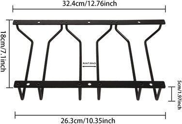 Тримач для келихів Dianoo ‎18x32,4x5 см 3 ряди чорний
