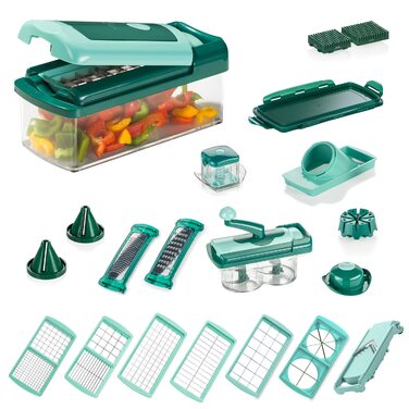 Набір ніжів та подрібнювач Genius Nicer Dicer Fusion Smart 28 предметів для овочів та фруктів