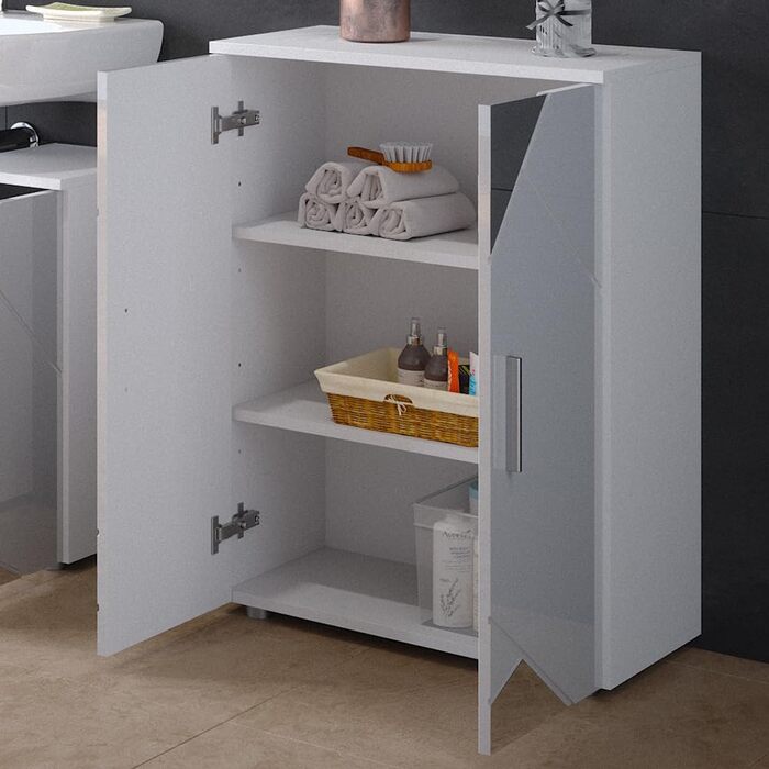 Пенал Vicco Irma, білий глянець з вставками, 60x81 см