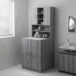 Шафа над пральною машиною Homiuse, сіро-сонома, 71x71,5x91,5 см, містка, стильна, для ванної та пральні