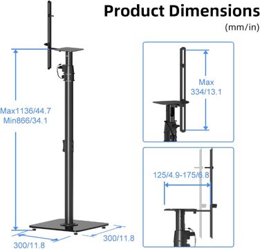 Стійки для акустичних колонок Suptek SFM001: парні, анти-ковзні, регульовані (86-113 см), до 10 кг, для Bose, JBL, Sony
