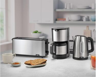 Тостер Braun PurShine HT 1610 BK, 25 см, 8 режимів підсмажування, розморожування, підігрів, решітка для булочок, чорний, 1030 Вт