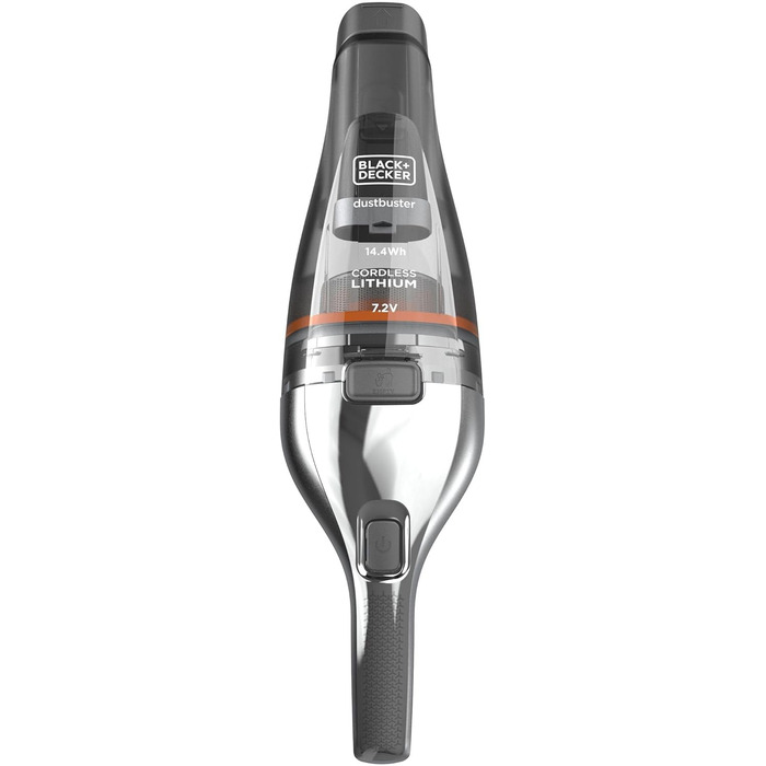Ручний пилосос BLACK+DECKER Dustbuster 7.2V, акумуляторний, EasyGrip, хром/титан, 385 мл