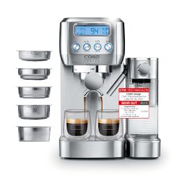 Кавомашина еспресо CASO EspressoGourmet Crema: професійна кавоварка з пінозбивачем, нержавіюча сталь, 20 бар, для кави та капучино