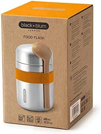 Термос для їжі BLACK+BLUM 400 мл, оранжевий, з ложкою, вакуумний, з нержавіючої сталі, зберігає тепло 6 годин, холод 8 годин, герметичний