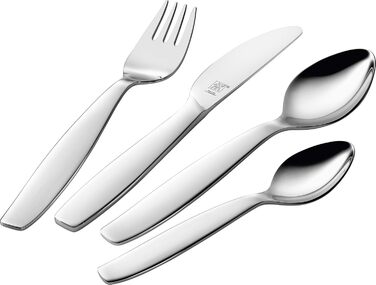 Набір дитячого посуду ZWILLING Jungle Kinderbesteck-Set, 4 шт., з яскравими джунглівськими мотивами, для дітей від 3 років, нержавіюча сталь 18/10, сріблястий