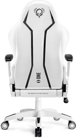 Ігрове крісло Diablo X-One 2.0, біле, ергономічне, з підлокітниками, подушками для шиї та попереку, офісне, регульоване, розмір L