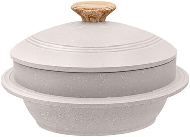 Корейська кам'яна миска Bobikuke з кришкою, 24 см, долсот для бібімбапу та супу, біла