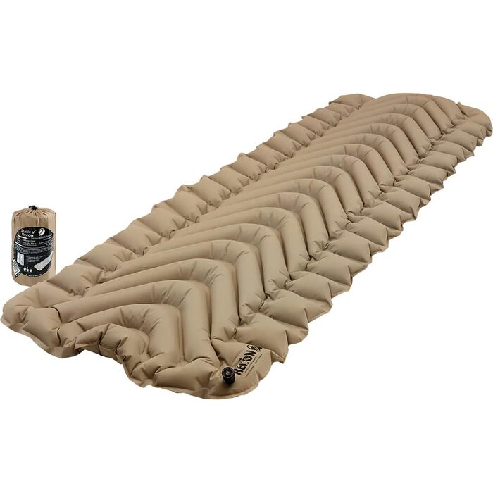 Туристичний килимок Klymit Static V Coyote Sand — легкий надувний кемпінговий матрац для сну
