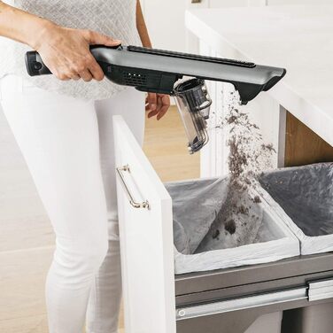Акумуляторний ручний пилосос Shark WandVac 2-в-1, бездротовий, з технологією Anti Hair Wrap, насадкою для щілин і мультиповерхневою, 16 хв автономної роботи, сірий, модель WV361EU (Sand Melange 4651)