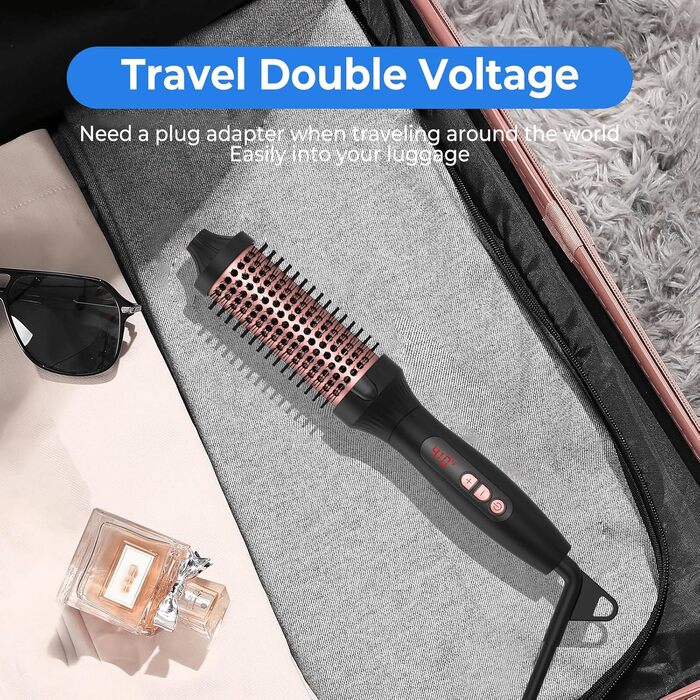 UKLISS Hairstyler 5 в 1: Фен-щітка, плойка, насадки для об'єму та вирівнювання (Рожеве золото)
