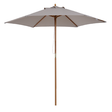 Outsunny Parasol, садова парасолька, 3 яруси, захист від сонця, бамбук 180/㎡ поліестер, сірий, Ø2.5 x 2.3 м