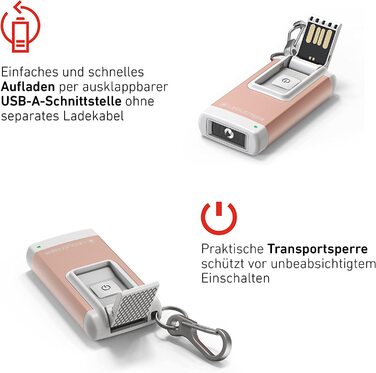 Ліхтар-брелок Ledlenser K4R, 120 люмен, 25 м, акумуляторний, USB зарядка, сірий