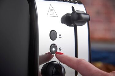 Тостер Russell Hobbs Colours Plus Edelstahl на 2 тости, чорний - з підставкою для булочок, 6 режимів підсмажування, розморожування, функція Lift & Look, 1600 Вт