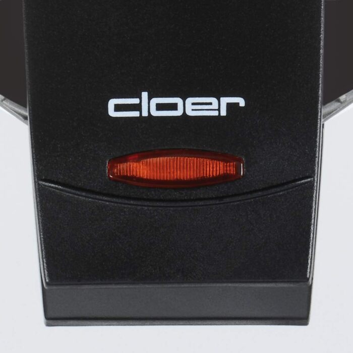 Вафельниця Cloer 1620 для класичних вафель-сердець, 930 Вт, діаметр 15,5 см, регульована ступінь підсмажування, чорна, 1 вафля