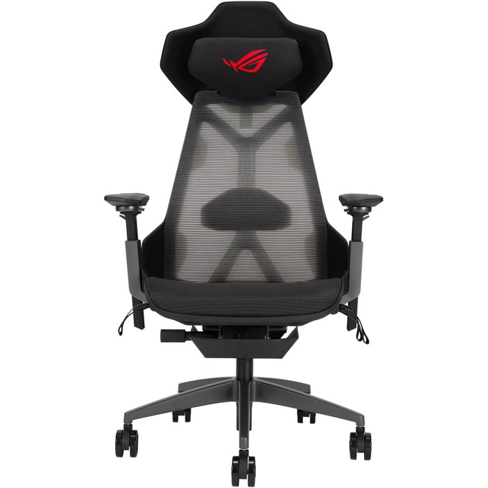 Ігровий крісло ASUS ROG Destrier Ergo (чорний) з регульованими підлокітниками та підтримкою попереку