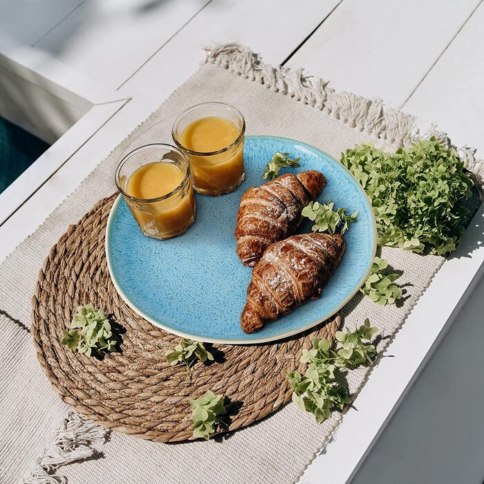 Набір тарілок MIAMIO Lumera 6 шт 20 см, сині, кераміка, ручна робота