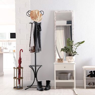 Кругла підставка для парасольок Relaxdays, бамбук, метал, з піддоном, 45x20,5x20,5 см, коричнева