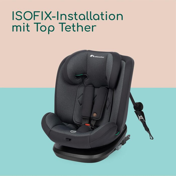 Автокрісло Bebeconfort Mitwachsender Kindersitz 9-36 кг, 15 міс. - 12 років, 76-150 см, збоку захист, 11 положень підголівника, інтегровані підлокітники, EverFix i-Size, R129