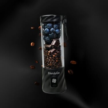 Портативний блендер BlendyGo 3 для смузі, 550 мл, USB, без BPA, PulseMotion & BlendPro технології, чорний