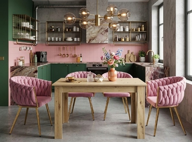 Стілець Mufart, велюр, рожевий, 1 шт.