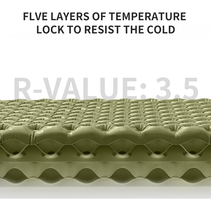Термокилимок Naturehike 3,5R для кемпінгу, ультралегкий, 4 сезони (-6℃), самонадувний, з мішком-насосом, висока ізоляція, для зими