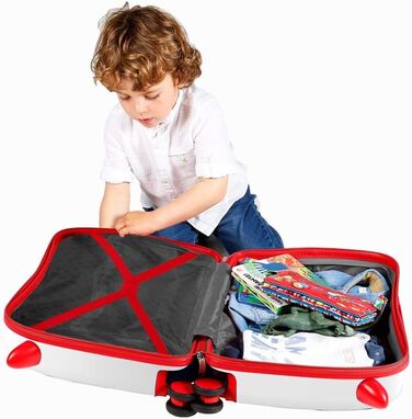Дитяча валіза Disney Cars, жорсткий корпус ABS, 50x38x20 см, 34 л, 4 колеса, кодовий замок, мультиколірна, ручна поклажа