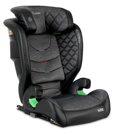 Автокрісло Nukido для дітей 15-36 кг, 4-12 років, ISOFIX, регулювання підголівника та нахилу, Louis (темно-сірий)