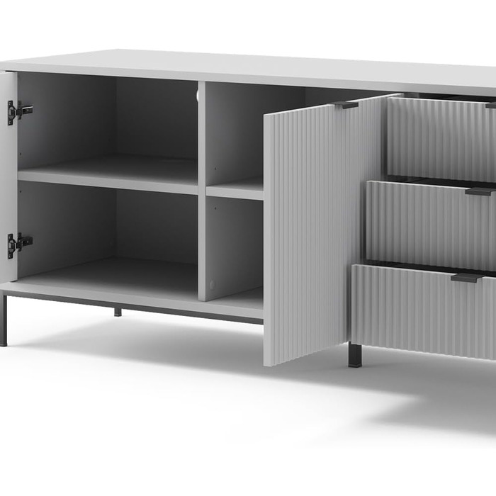 Тумба під телевізор Vicco Eliza сіра 150x42 см, низька