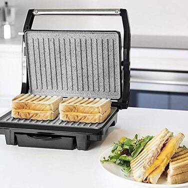 Електрогриль Cecotec Rock'nGrill 1500 Rapid з RockStone-покриттям, регульованою кришкою, піддоном для жиру, 1000 Вт