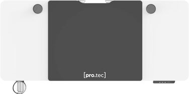 Електричний стіл pro.tec Salinas 140x60 см з регулюванням висоти, пам'яттю положень, алюмінієва рама, білий, до 80 кг, з підсклянником і гачком для навушників – письмовий комп'ютерний стіл